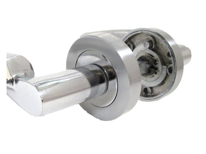 Poignées de porte Verona à levier sur rosace Duo - Chrome satiné 120 mm 