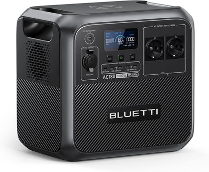 BLUETTI AC180 générateur portable 1152Wh, 1800W, recharge 45min (reconditionné)