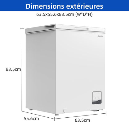 CHiQ congélateur coffre 142L, inverter, -32°C rapide, grille métal, silencieux