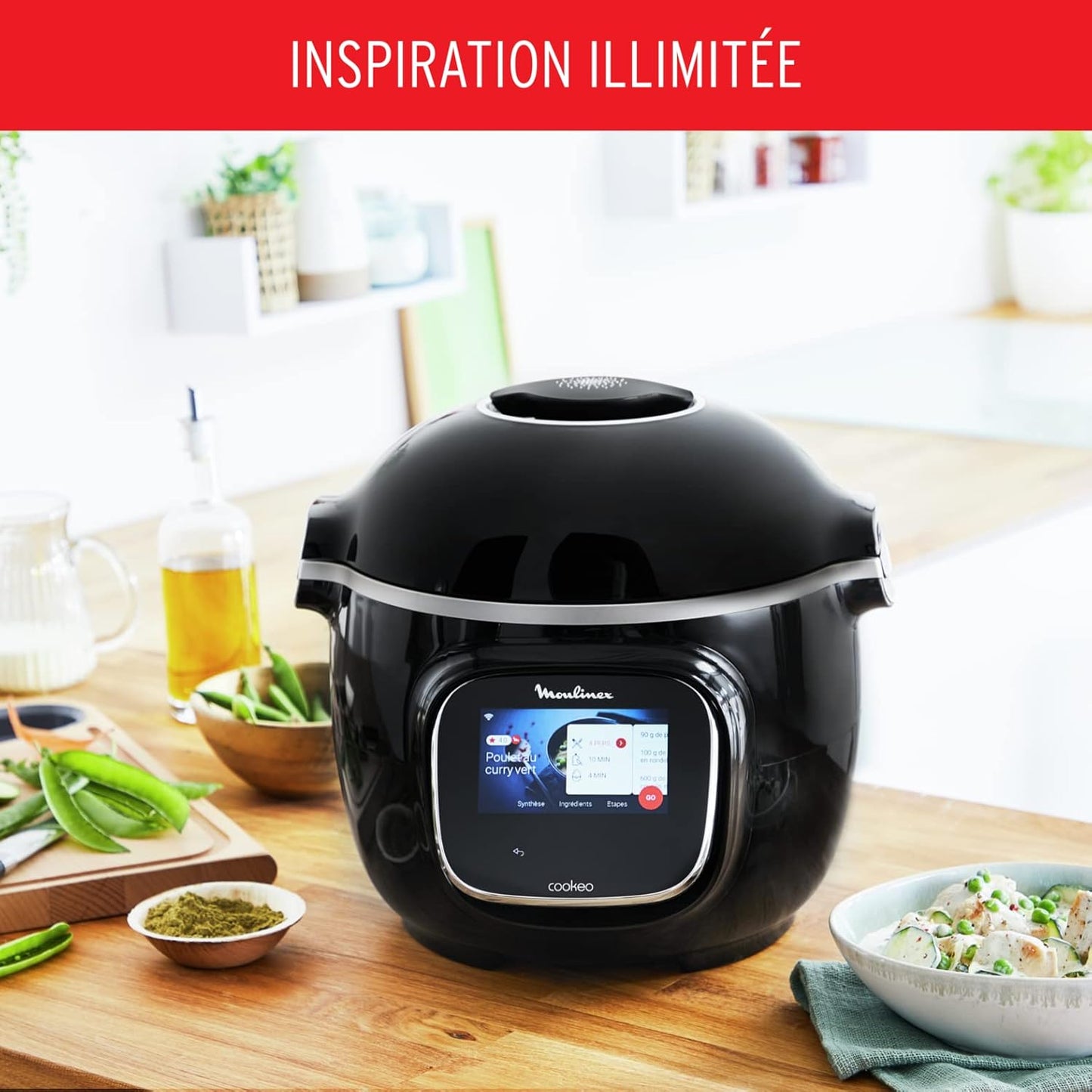 Moulinex Cookeo Touch Wifi multicuiseur 6L, 250 recettes, écran/app CE902800