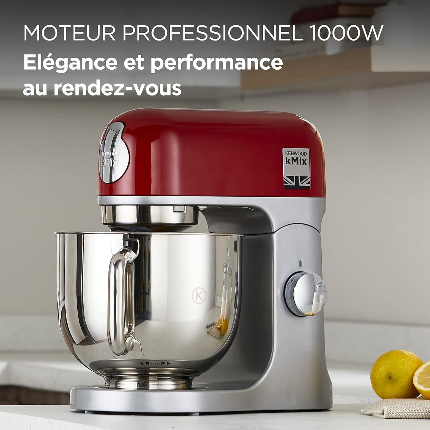 Kenwood KMX750RD robot pâtissier 1000W, bol 5L, rouge