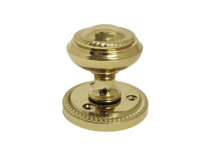 Boutons de porte ronds à mortaise style géorgien - Laiton 62 mm