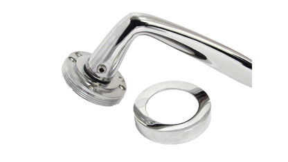 Poignée de porte Carla à levier incurvé sur rosace - Chrome 125 mm 