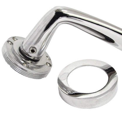 Poignées de porte à levier modernes et robustes de style Carla, couleur chrome poli rose et argent