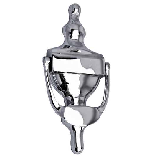 Heurtoir de porte victorienne en laiton massif chromé de 15 cm, style urne, pour porte d'entrée victorienne