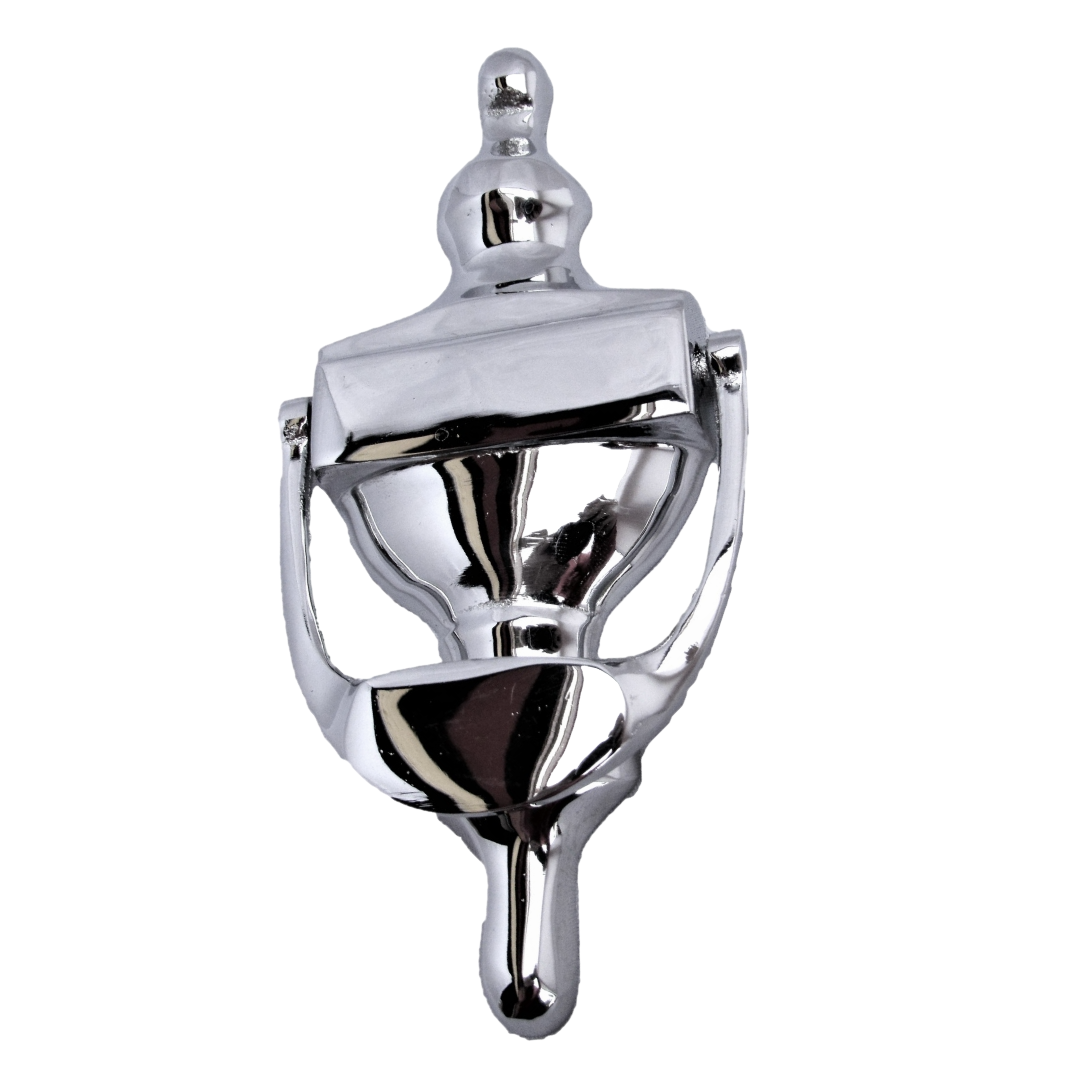 Heurtoir de porte victorienne en laiton massif chromé de 15 cm, style urne, pour porte d'entrée victorienne