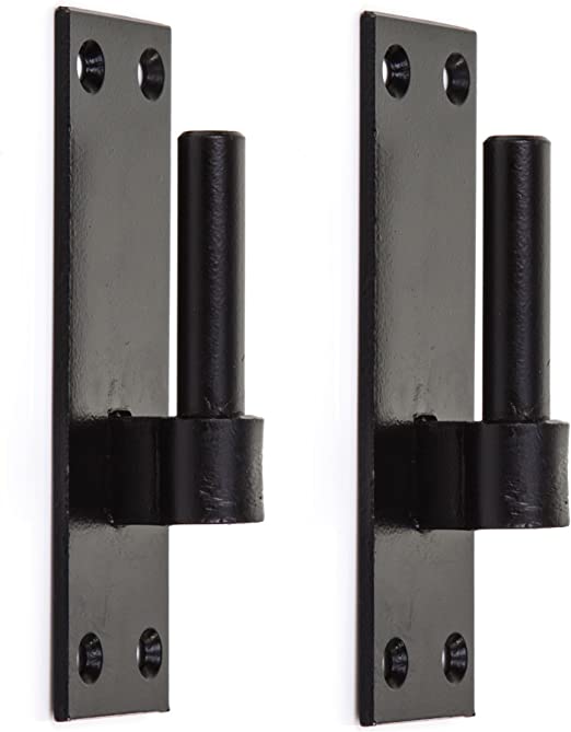 2 crochets de portail robustes pour supports de charnière de portail à bande, goupille de 12 mm, noir