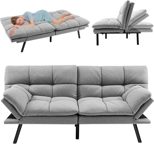RELAX4LIFE canapé-lit convertible 5-en-1, accoudoirs/dossier réglables, métal