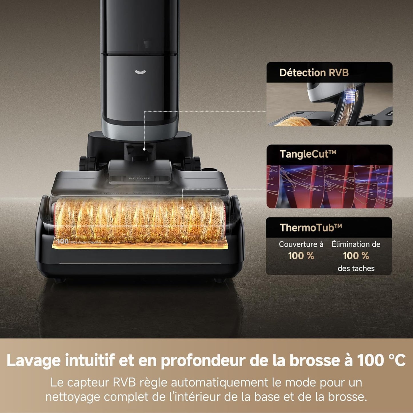 Dreame H15 Pro Heat aspirateur laveur, 85°C sol, IA bras, 22kPa, app, brosse 100°C