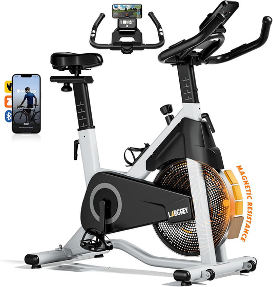 LABGREY vélo appartement silencieux, LCD, guidon + siège réglables, cardio