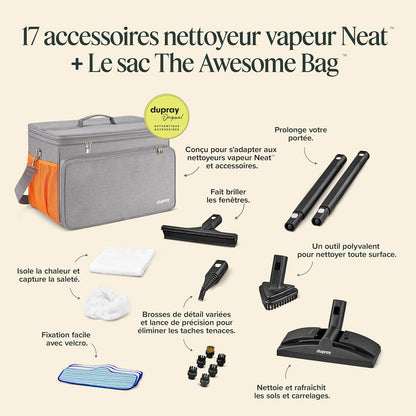 Dupray Neat nettoyeur vapeur, 18 accessoires, sols, voiture, joints + sac