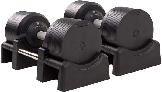 BRAINGAIN haltères réglables 23.5–41.5kg, chrome/noir, musculation maison