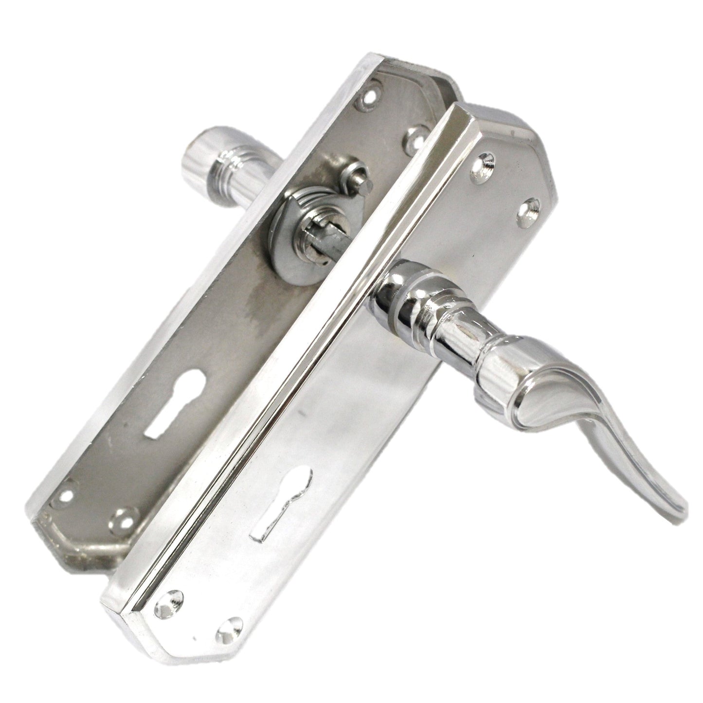 Poignées de porte à levier Stellar avec serrure interne - Chrome 170 mm x 50 mm