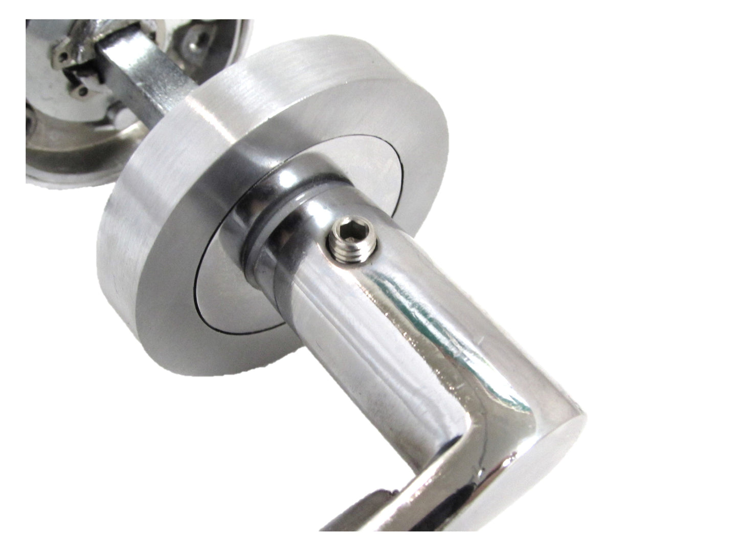 Poignées de porte Verona à levier sur rosace Duo - Chrome satiné 120 mm 