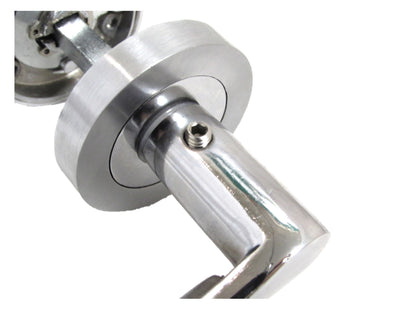 Poignées de porte Verona à levier sur rosace Duo - Chrome satiné 120 mm 