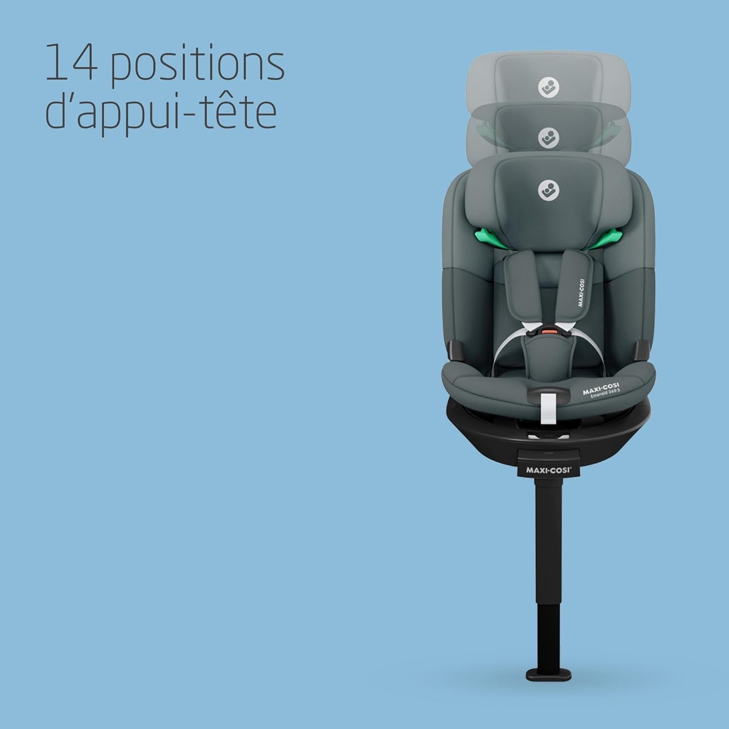 Maxi-Cosi Emerald 360 S i-Size, siège-auto pivotant 0-12 ans, G-CELL, 4 inclinaisons
