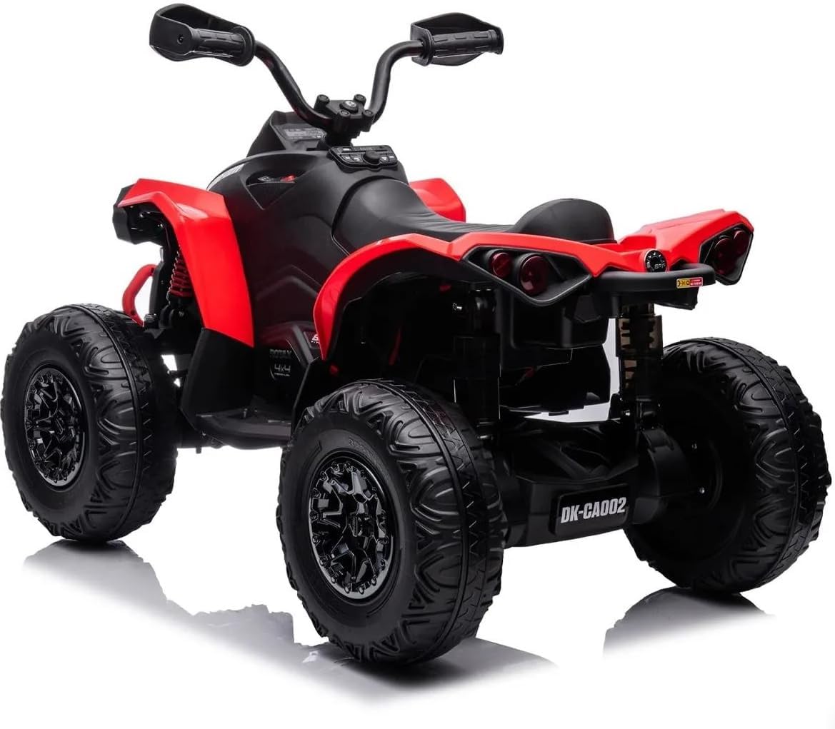 FINOOS quad électrique enfant Can-am 4x4, 24V, LED, EVA, rouge