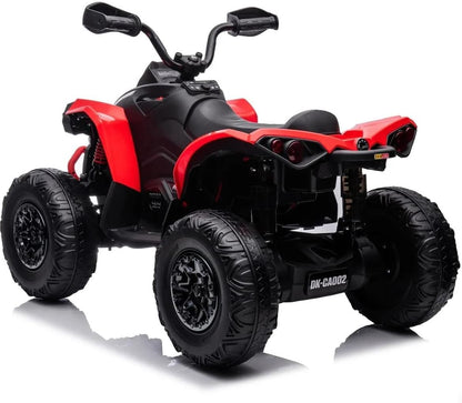 FINOOS quad électrique enfant Can-am 4x4, 24V, LED, EVA, rouge