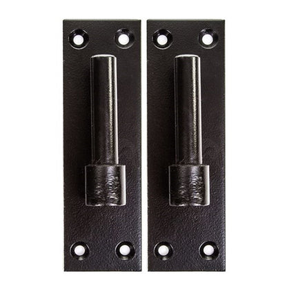 2 crochets de portail robustes pour supports de charnière de portail à bande, goupille de 16 mm, noir