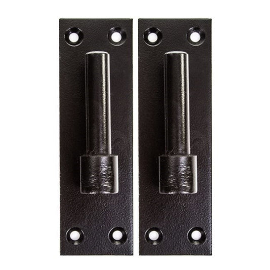 2 crochets de portail robustes pour supports de charnière de portail à bande, goupille de 16 mm, noir