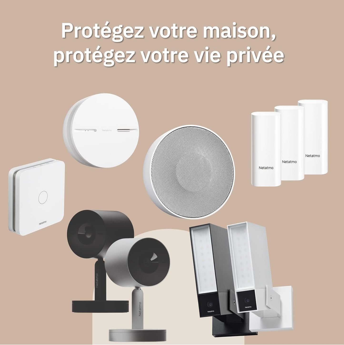 Netatmo pack 2 caméras extérieures, 1920p, WiFi, détection pers./animaux