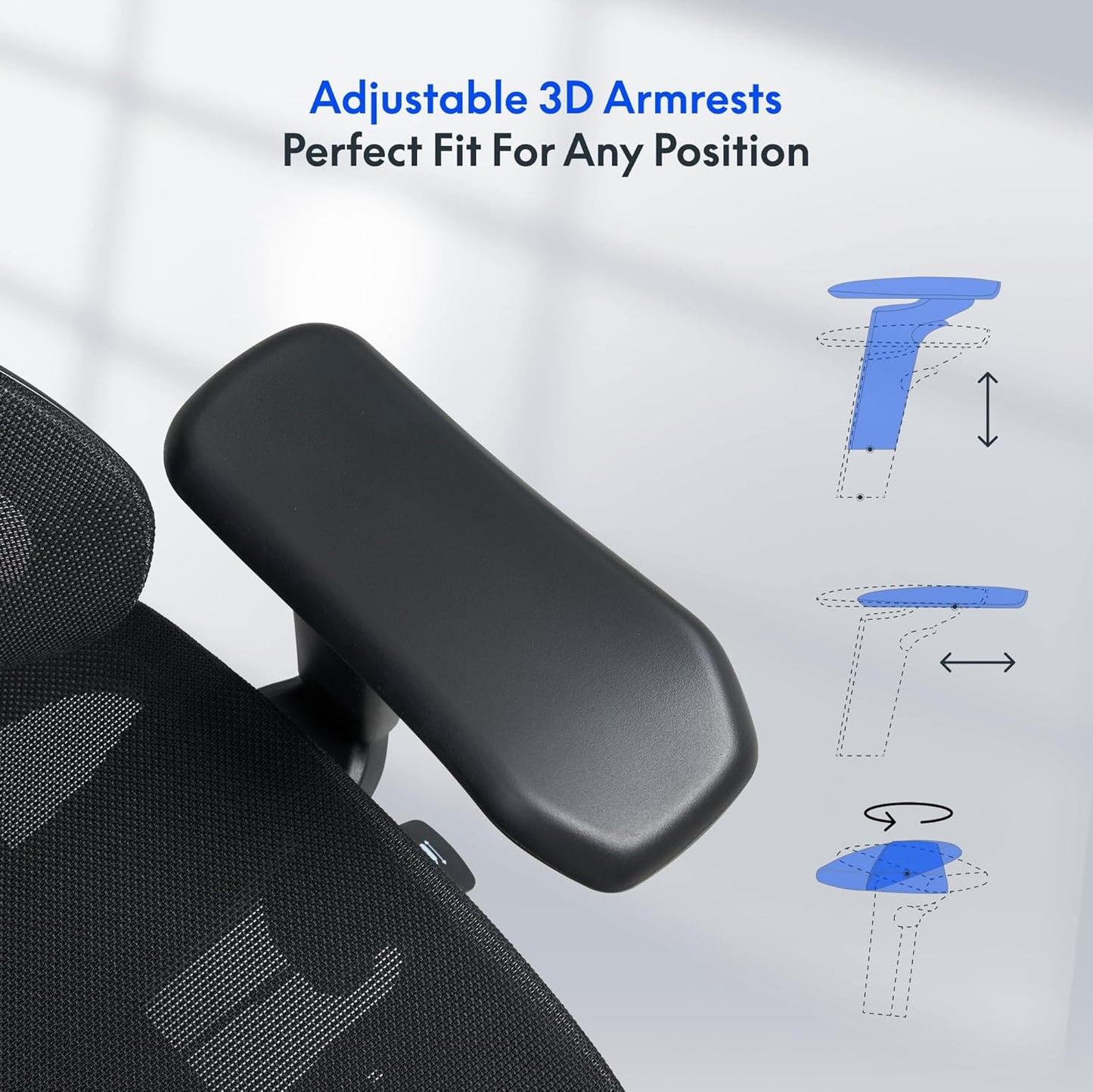 FLEXISPOT ErgoX Max chaise bureau ergonomique, lombaire, appui 3D, noir