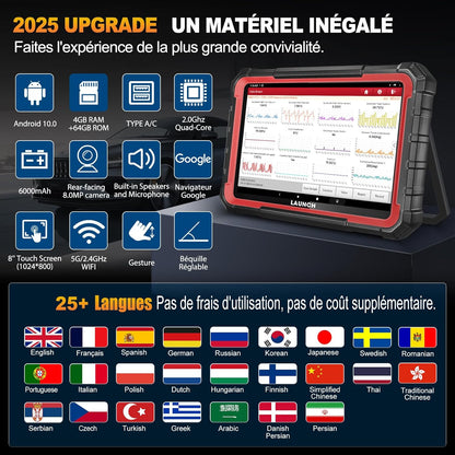 LAUNCH X431 Pro Elite valise OBD2, bi-directionnel, 38+ resets, ECU en ligne