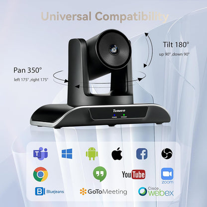 Tenveo système caméra conférence 3xUSB3.0, 1080P PTZ, BT, Teams/Zoom/OBS