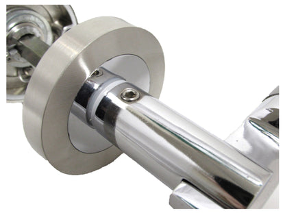 Poignées de porte Electra à levier sur rosace Duo - Pack de loquets chromés satinés 140 mm