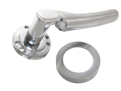 Poignées de porte Verona à levier sur rosace Duo - Chrome satiné 120 mm 