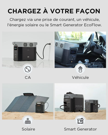 EcoFlow DELTA 2 station électrique portable 1-3kWh, batterie LFP, solaire rapide