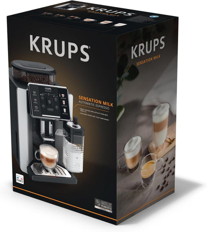 Krups Sensation Lait expresso grains, 6 boissons, carafe lait, EA912E10