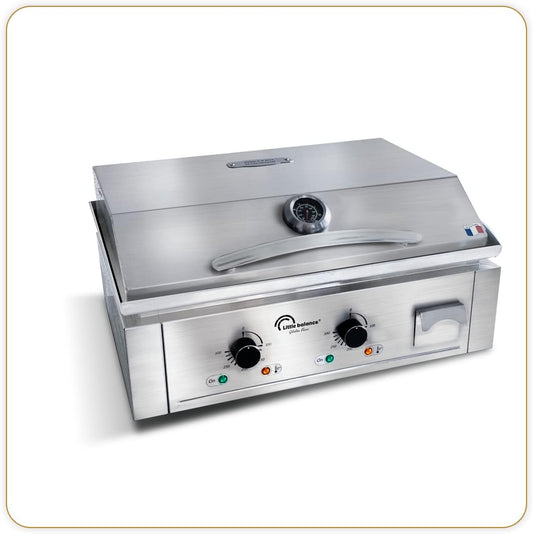 LITTLE BALANCE 8473 plancha pro inox 2 zones + couvercle, 3500W, made in France
