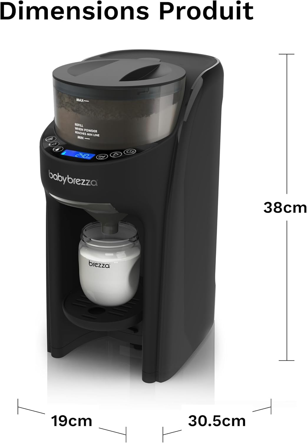 Baby Brezza Formula Pro Advanced préparateur de biberons auto, noir