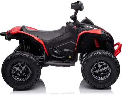 FINOOS quad électrique enfant Can-am 4x4, 24V, LED, EVA, rouge