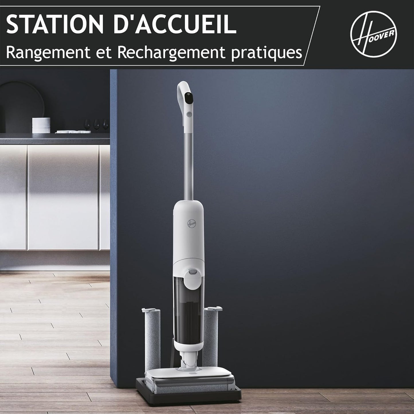 Hoover HW500 aspirateur sans fil laveur 230W, rouleaux, détection, auto-nettoyage