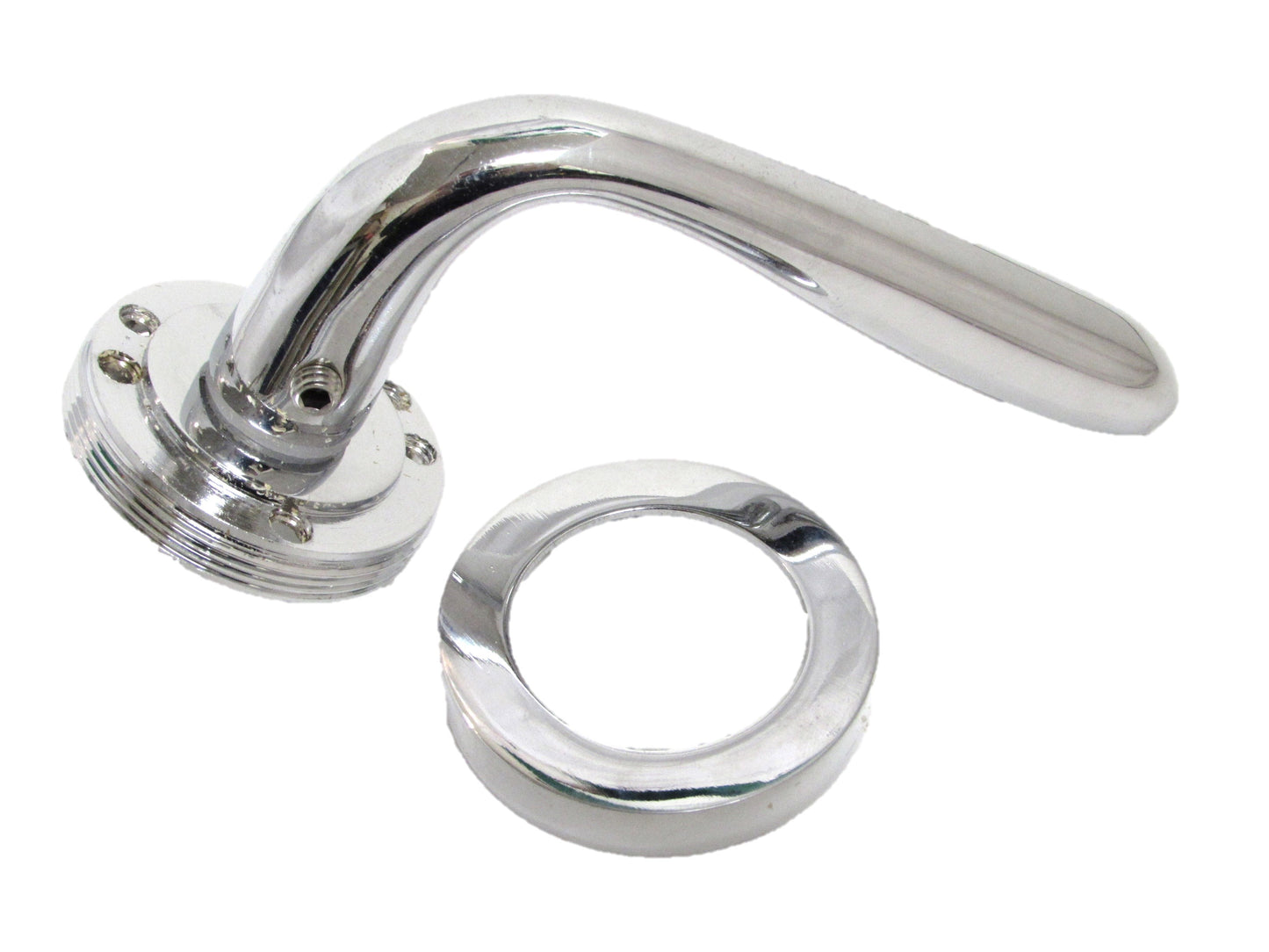 POIGNÉES DE PORTE À LEVIER CHROMÉES MARINA PEARL Modernes Style Rose Ronde
