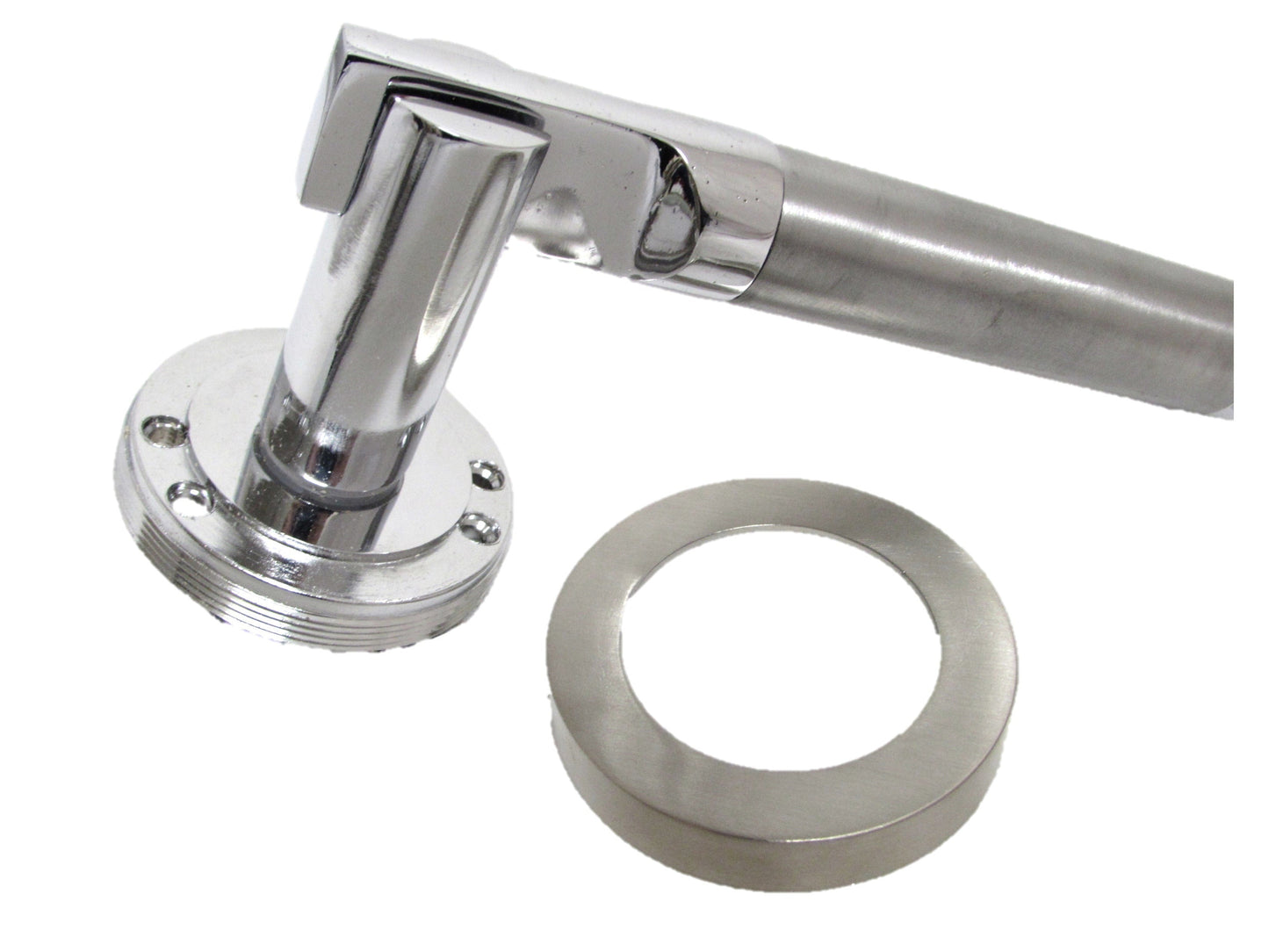 Poignées de porte Electra à levier sur rosace Duo - Pack de loquets chromés satinés avec charnières 140 mm
