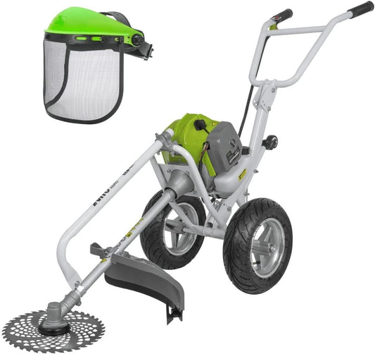 VITO débroussailleuse thermique 52cm³, roues, lame Ø255mm + casque