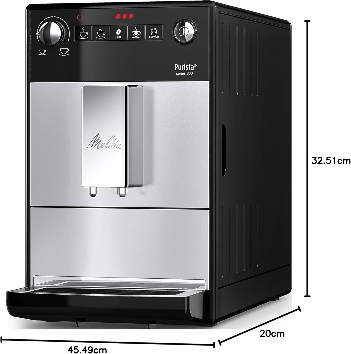 Melitta Purista F230-101 machine à café à grains 1L, silencieuse, expresso