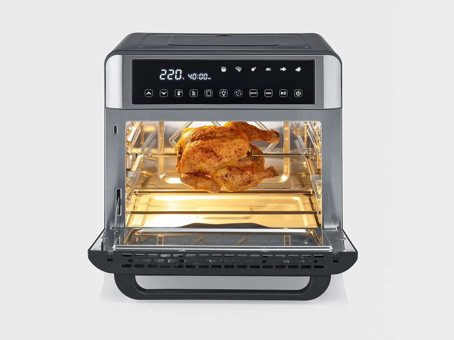SEVERIN Mini-Four Air Chaud 12-en-1 25L Noir/Inox 2200W Écran Tactile TO9579