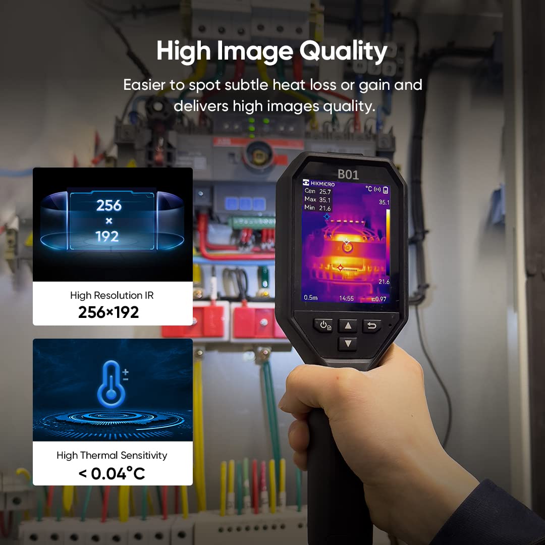 HIKMICRO B01 caméra thermique 320x240, 49k pixels, WiFi, écran 3.2", IR portable