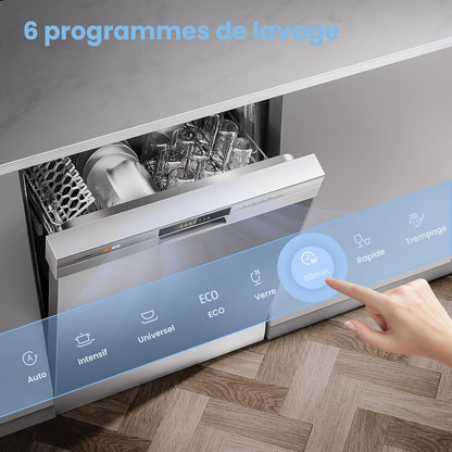 COMFEE' Lave-vaisselle 60cm 12 couverts, demi-charge, départ différé, inox
