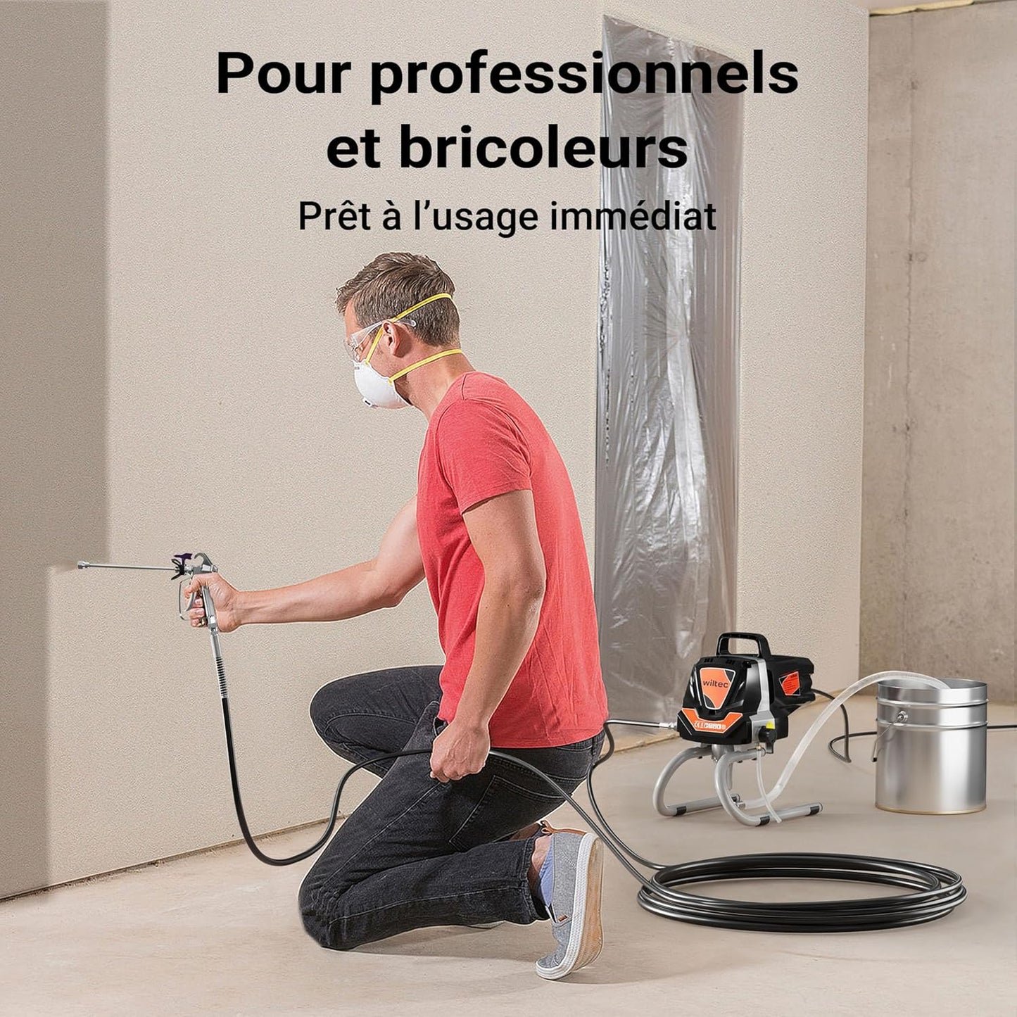 XPOtool pulvérisateur peinture 207 bars, buse + rallonge haute pression