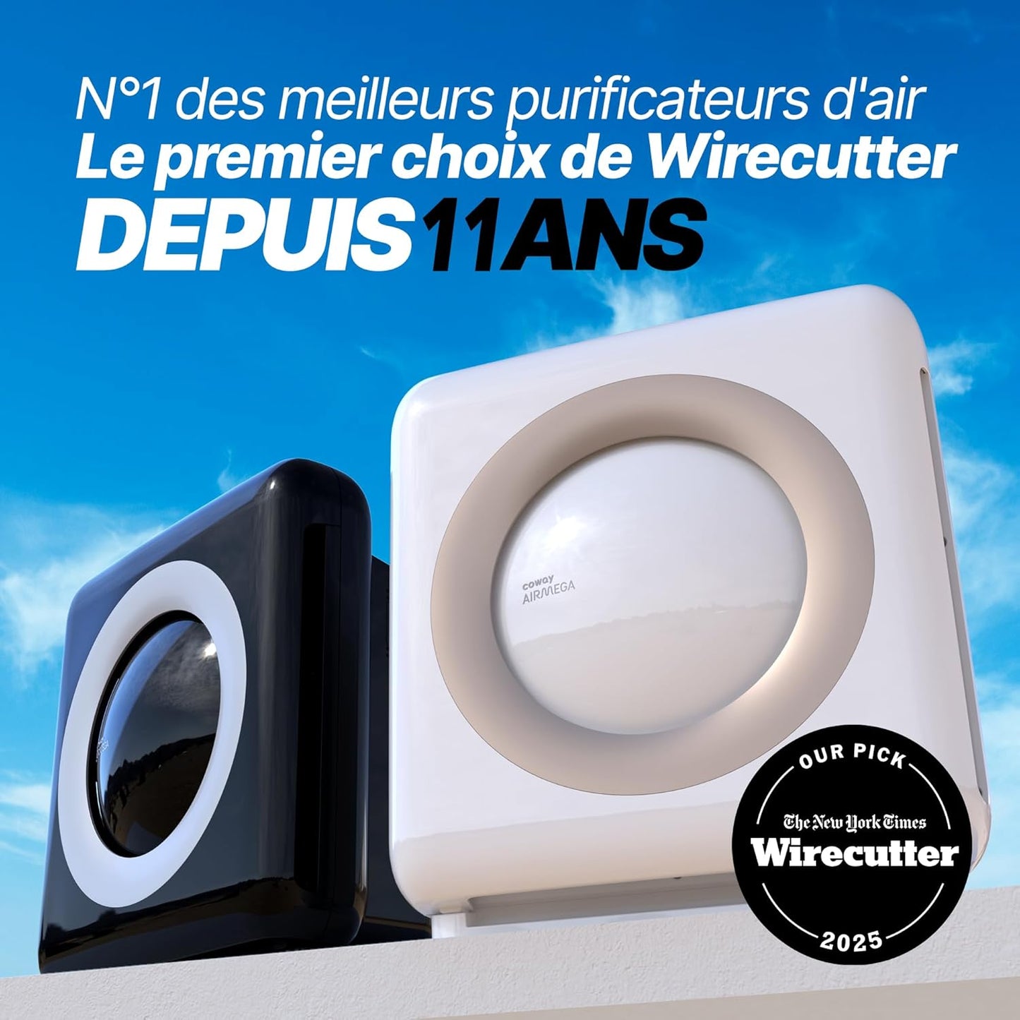 COWAY purificateur air AP-1512HH, 421m³/h, ioniseur, allergènes, noir