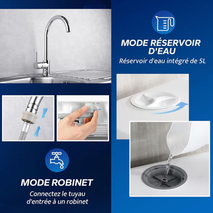 AIRMSEN mini lave-vaisselle 5+1 programmes, 5L, tactile, LED, blanc/noir