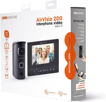 Sentinel AirVisio interphone vidéo sans fil, 200m portée, tactile, alarme