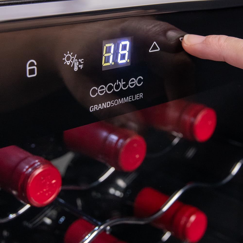 Cecotec cave à vin 34 bouteilles Bolero, 5–18°C, compresseur, LED, tactile