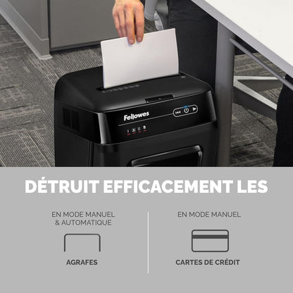 Fellowes destructeur Automax 200M, coupe croisée 200 feuilles, pro/domestique