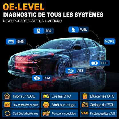 LAUNCH X431 Pro Elite valise OBD2, bi-directionnel, 38+ resets, ECU en ligne